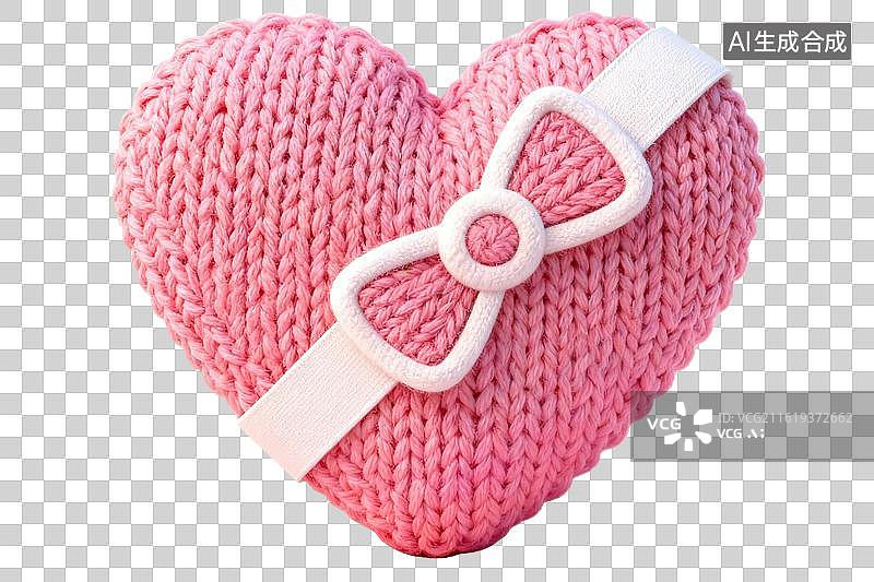【AI数字艺术】粉色针织爱心装饰品图片素材