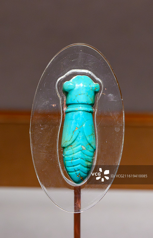 绿松石蝉，商代，江西新干大洋洲商墓（又称新干大墓）出土图片素材