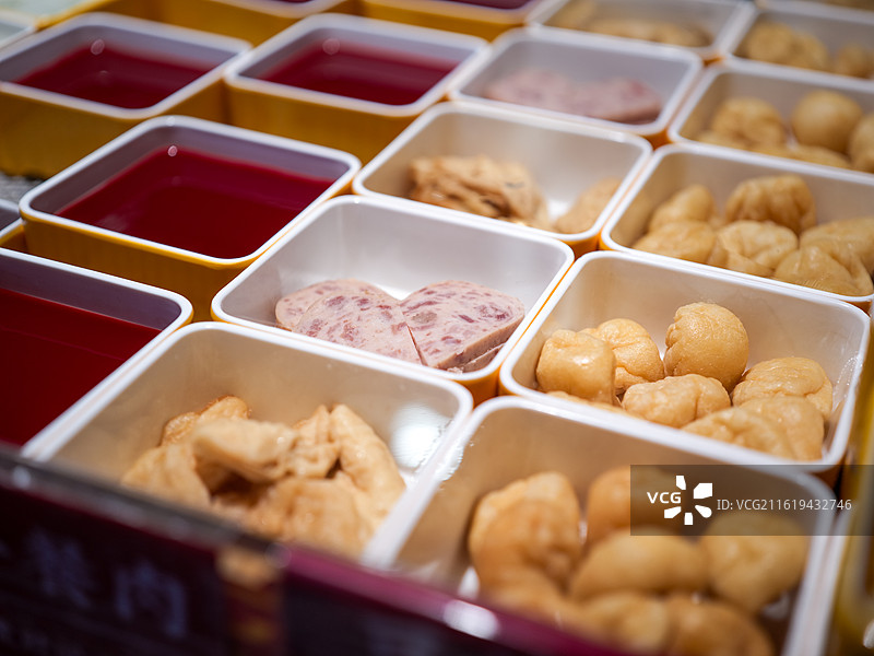 火锅食材陈列图片素材