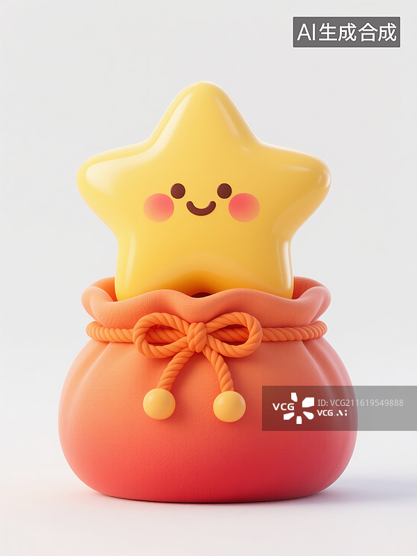 【AI数字艺术】3D渲染，卡通福袋，红色福袋，双十一，618，双十二，春节，新年，传统节日，促销图片素材