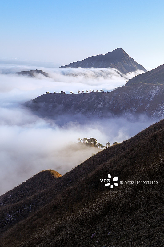 高山云海自然景观武功山图片素材