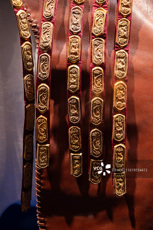 国家博物馆 马年新春文化展 五代 花纹金马饰图片素材