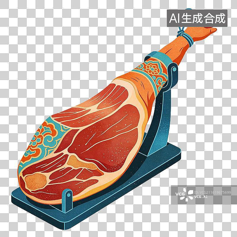 【AI数字艺术】火腿插画图片素材