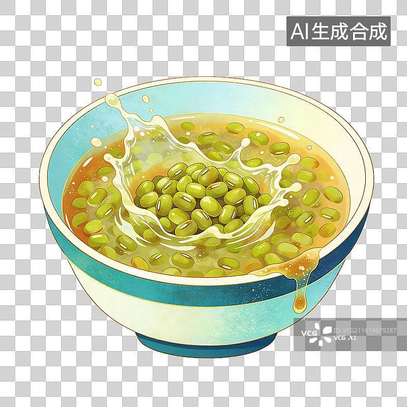 【AI数字艺术】绿豆沙糖水插画图片素材