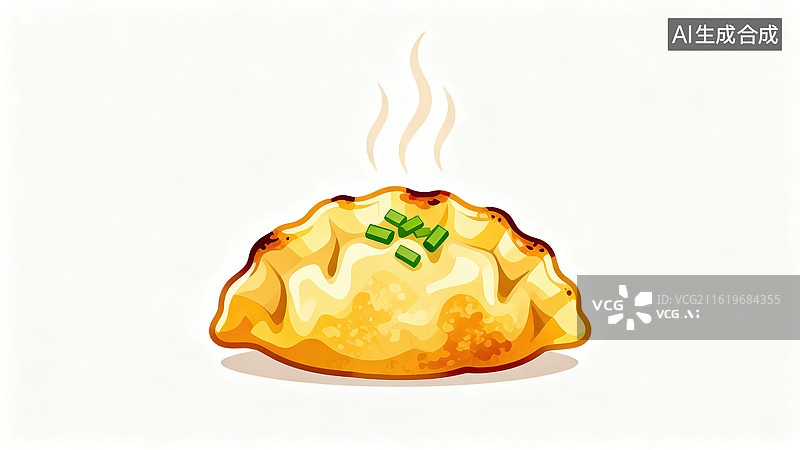 【AI数字艺术】金黄酥皮点心配葱花图片素材