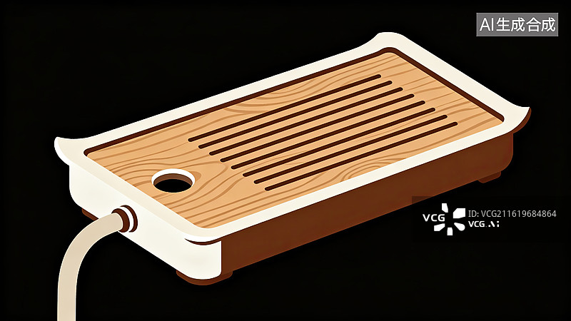 【AI数字艺术】木质茶盘设计图展示图片素材