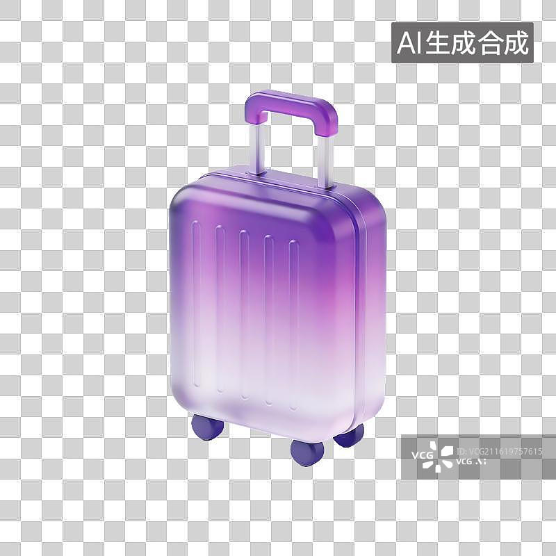 【AI数字艺术】紫色渐变行李箱图片素材