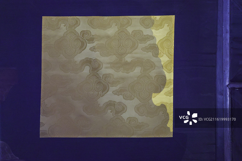 故宫养心殿室内陈列纺织物品布料纹样图案图片素材