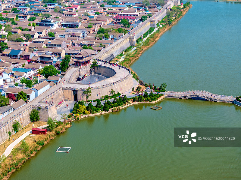 中国河北邯郸永年区广府古城航拍风光图片素材