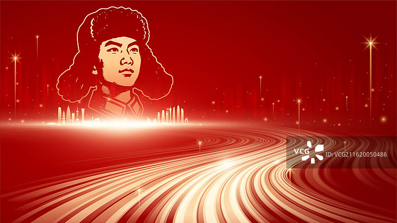 学雷锋插画图片素材