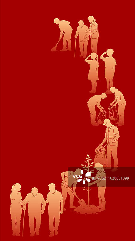 学雷锋插画图片素材