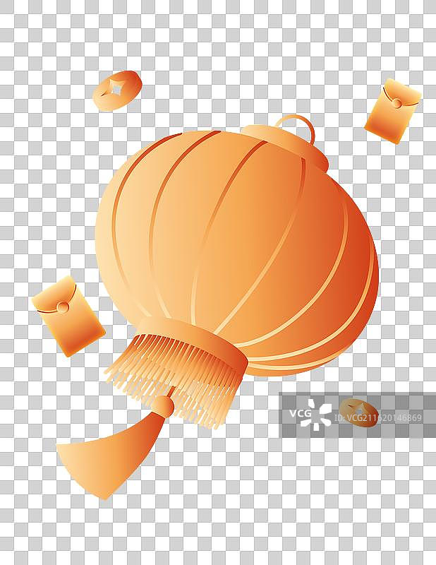 扁平化新中式渐变灯笼插画矢量元素图片素材