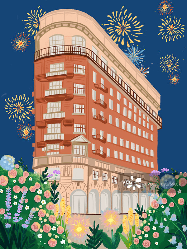 夜晚的武康大楼图片素材