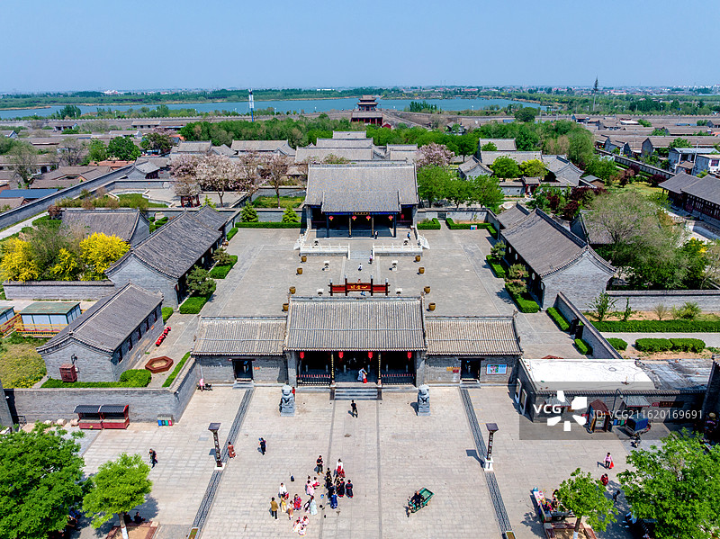 中国河北邯郸广府古城广平府署航拍风光图片素材