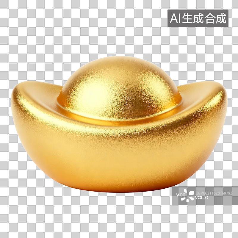 【AI数字艺术】金色元宝造型3D立体设计素材图片素材