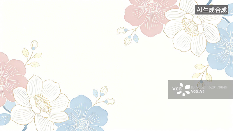 【AI数字艺术】中国传统花卉背景图片素材