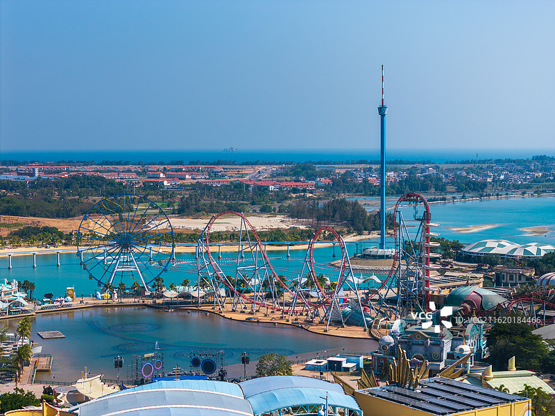 海南海洋欢乐世界度假区游乐场航拍图片素材