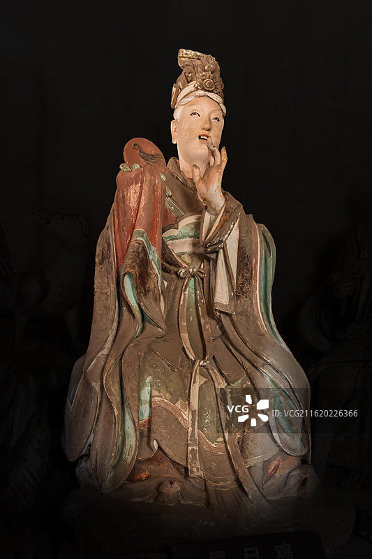 国保文物珍品-晋城市府城玉皇庙元代雕塑二十八星宿-昴日鸡图片素材