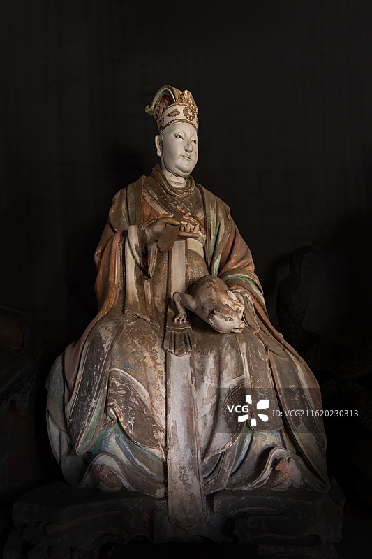 国保文物珍品-晋城市府城玉皇庙元代雕塑二十八星宿-氐土貉图片素材