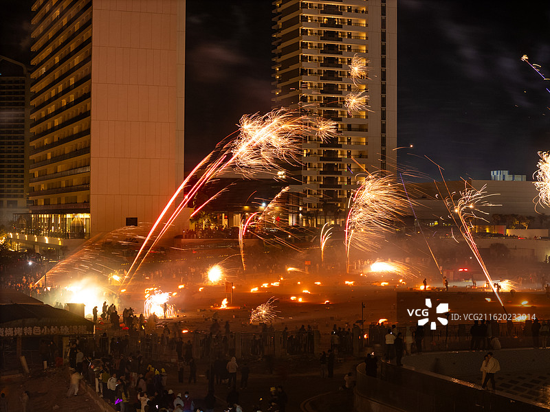 广东惠州双月湾跨年烟花图片素材