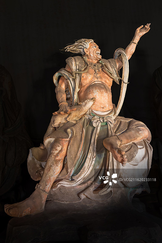 国保文物珍品-晋城市府城玉皇庙元代雕塑二十八星宿-心月狐图片素材