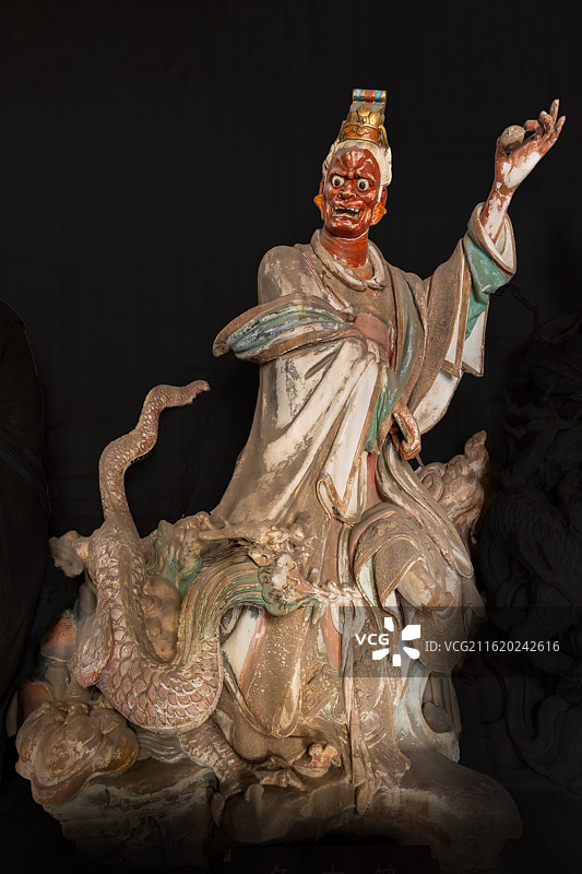 国保文物珍品-晋城市府城玉皇庙元代雕塑二十八星宿-角木蛟图片素材