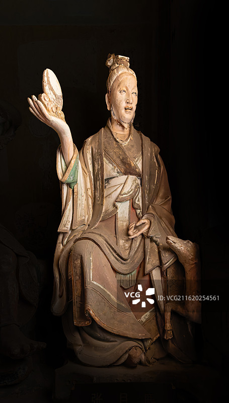 国保文物珍品-晋城市府城玉皇庙元代雕塑二十八星宿-张月鹿图片素材