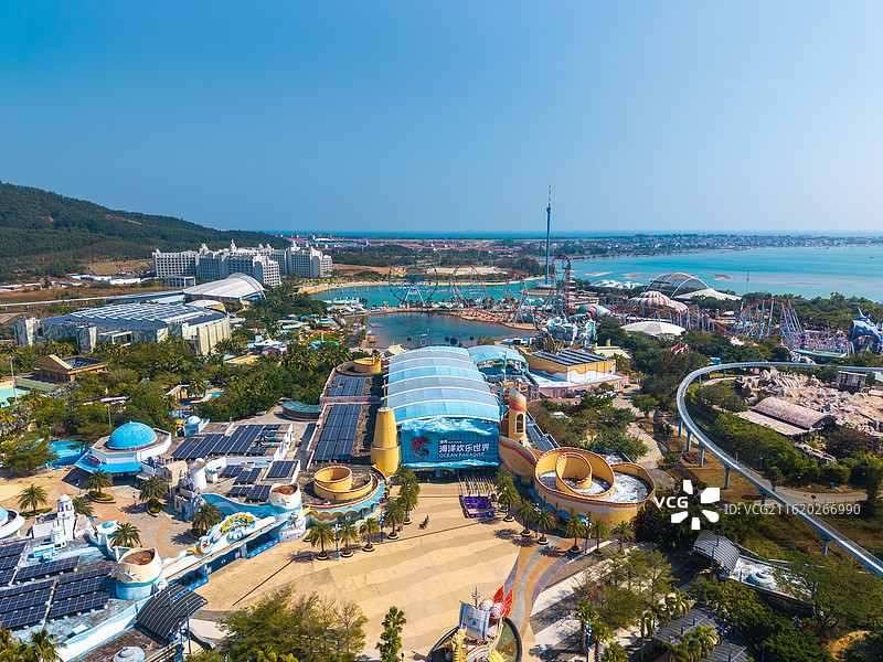 海南海洋欢乐世界度假区游乐场航拍图片素材