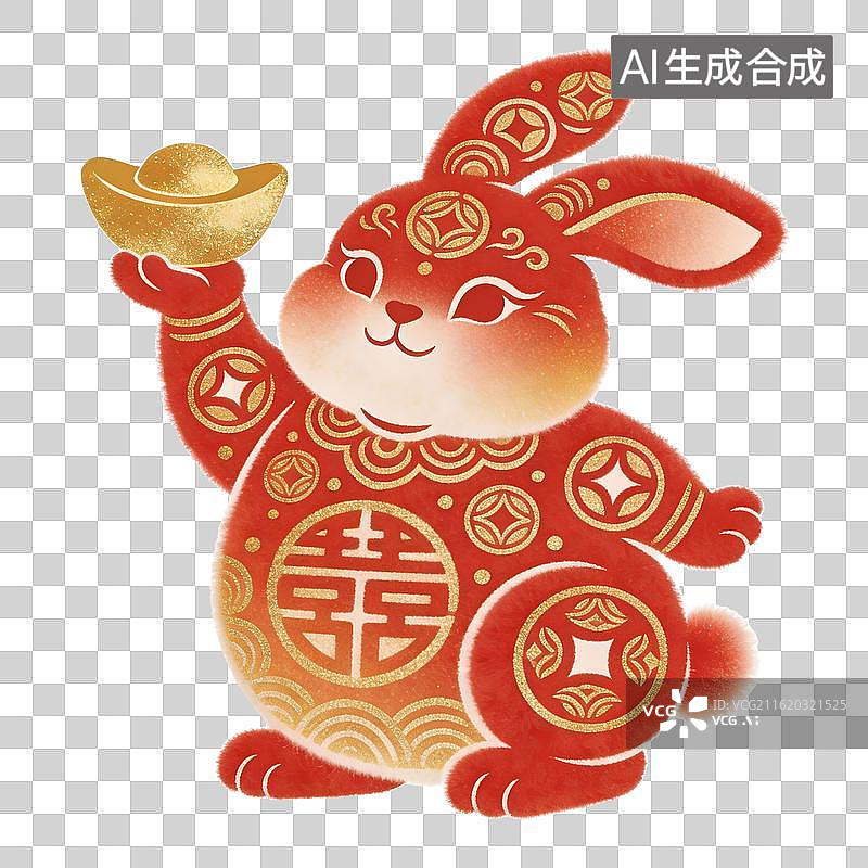 【AI数字艺术】红兔图片素材