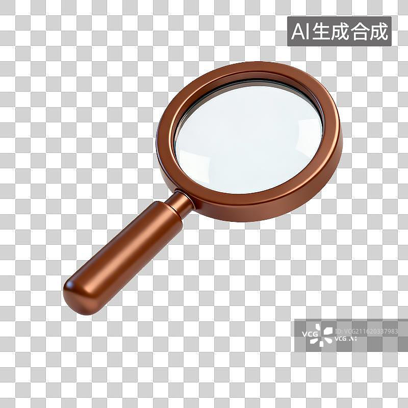 【AI数字艺术】褐色放大镜图片素材