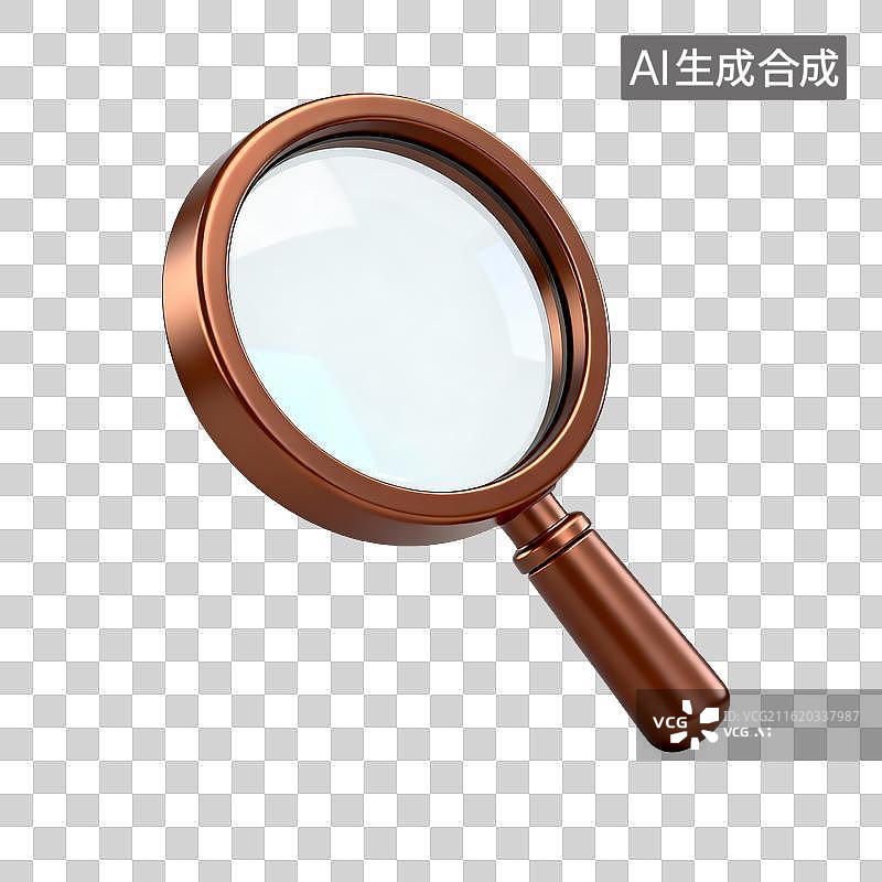 【AI数字艺术】褐色放大镜图片素材