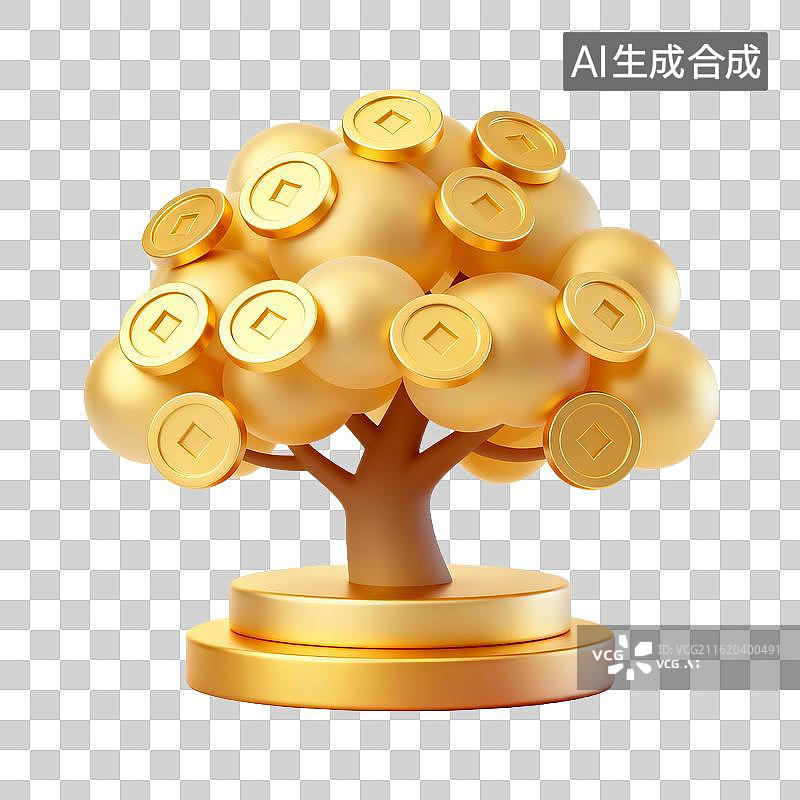 【AI数字艺术】一棵摇钱树图片素材