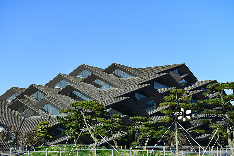 宁波东钱湖韩岭美术馆建筑特写图片素材