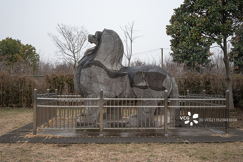 句容南梁南康简王萧绩墓石刻图片素材
