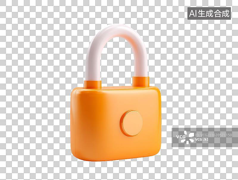 【AI数字艺术】一个橙色卡通挂锁图片素材