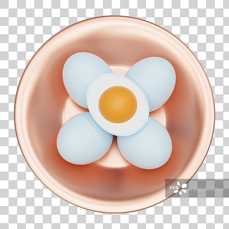 3D立体卡通一盘咸鸭蛋免抠元素图片素材