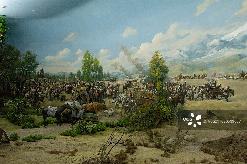 清朝时期锡伯族西迁场景复原图片素材