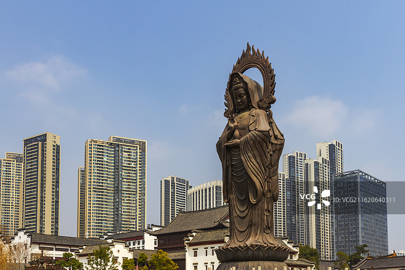 湖北武汉，归元禅寺双面观音，重点文物保护单位，国家级旅游风景名胜区图片素材