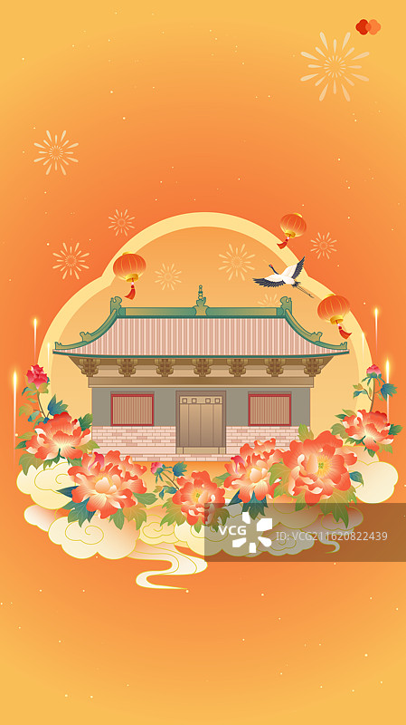 山西高平铁佛寺 新年春节节日古建筑城市地标喜庆海报图片素材