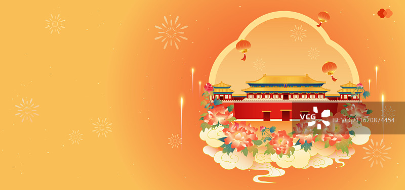 北京最美中轴线午门 新年春节节日喜庆海报图片素材