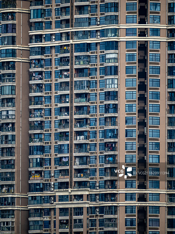 中国城市住宅外立面，高密度商品住宅，涂料面砖，鸽子笼 1.0，2000s，广州图片素材
