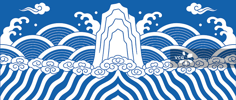 山崖海水图片素材