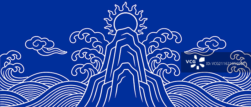 山崖海水图片素材