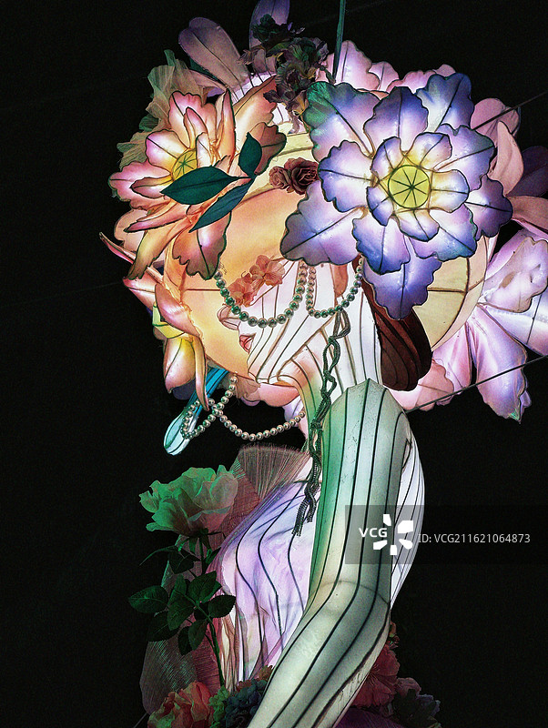 粤港澳大湾区灯会时尚花沙灯组图片素材