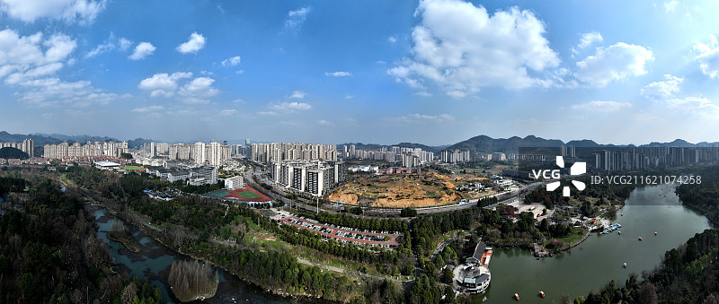 贵州省遵义市新蒲新区新蒲湿地公园冬日风光图片素材