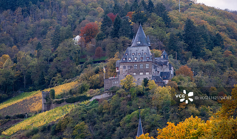 莱茵河畔的科布伦茨到海德堡沿岸风光图片素材