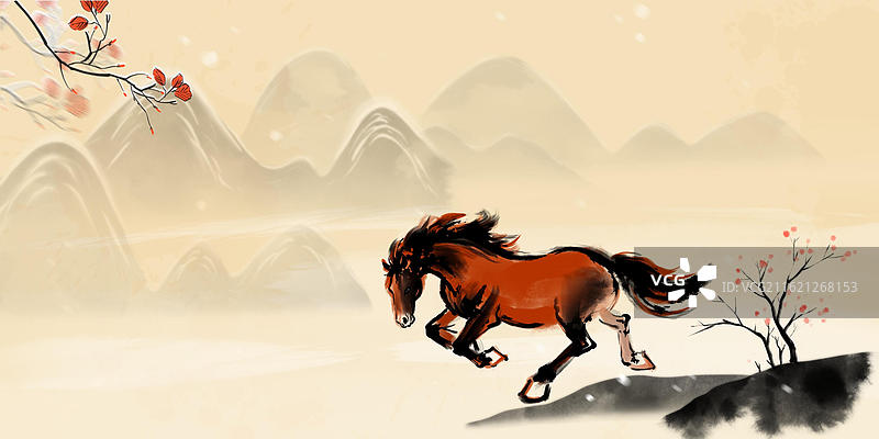 马 2026年 生肖 马年 午马 奔马 动物 春节 过年 新年 骏马图片素材