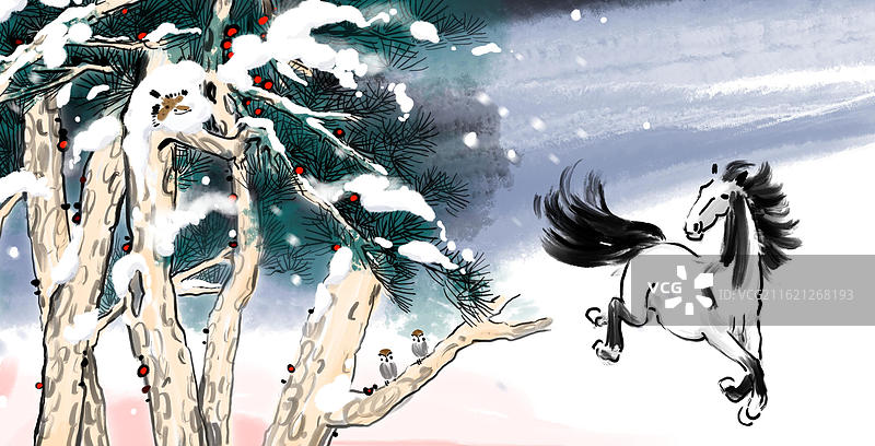 马 2026年 生肖 马年 午马 奔马 动物 春节 过年 新年 骏马图片素材