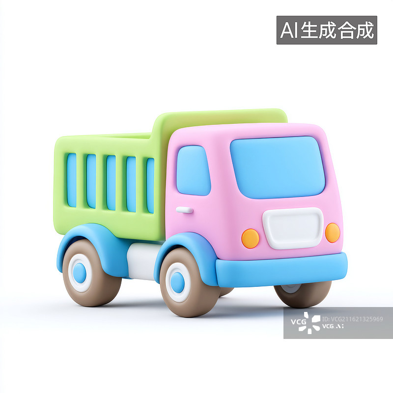 【AI数字艺术】彩色的卡通货车图片素材