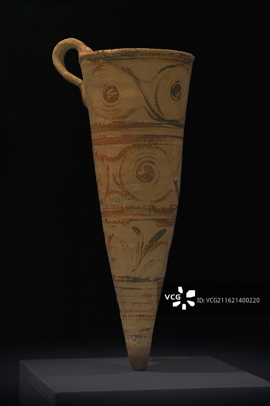 锥形陶来通杯_基克拉迪文明_良渚博物院_古希腊的旅程展图片素材